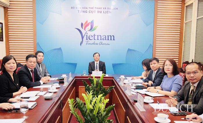 Tổng cục trưởng Tổng cục Du lịch Nguyễn Trùng Khánh chủ trì phiên họp tại điểm cầu Việt Nam